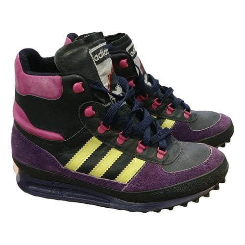 Pre-owned Adidas Originals Leather Snow Boots In Black