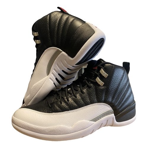 Pre-owned Jordan 12 Leather High Trainers In Black