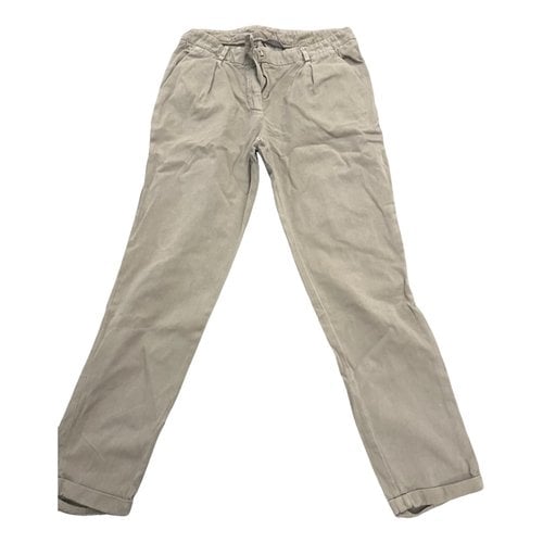 Pre-owned Brunello Cucinelli Straight Pants In Beige