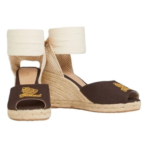 Pre-owned Ganni Cloth Sandal In Brown