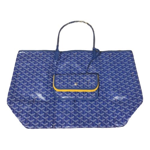 Pre-owned Goyard Saint-louis Leather Tote In Blue