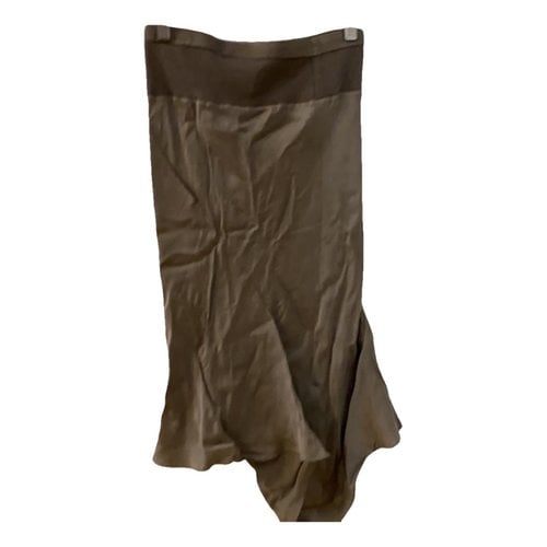 Pre-owned Rick Owens Silk Mid-length Skirt In Brown
