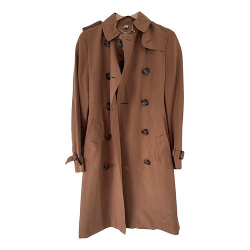Pre-owned Burberry Silk Trench Coat In Pink
