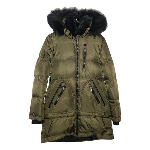 Pre-owned Vince Faux Fur Puffer In Green
