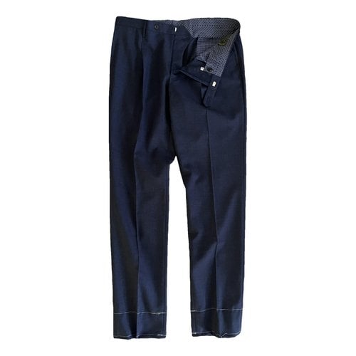 Pre-owned Loro Piana Wool Trousers In Blue