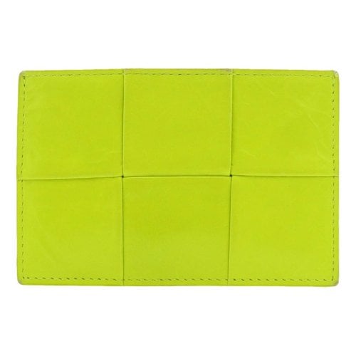 Pre-owned Bottega Veneta Leather Card Wallet In Yellow