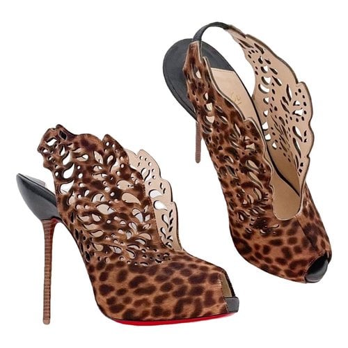 Pre-owned Christian Louboutin Leather Heels In Brown