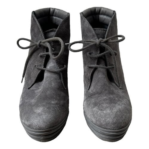Pre-owned Hogan Ankle Boots In Grey