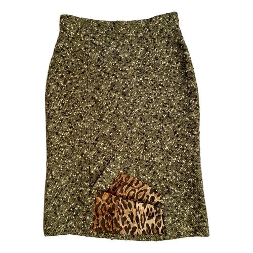 Pre-owned Dolce & Gabbana Tweed Mid-length Skirt In Green