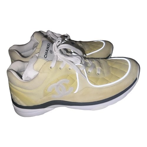 Pre-owned Chanel Leather Trainers In Yellow
