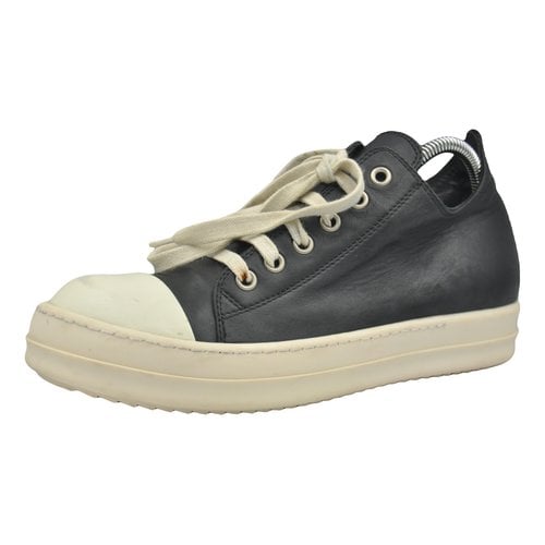 Pre-owned Rick Owens Leather Lace Ups In Black