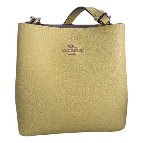Pre-owned Coach Small Town Leather Handbag In Yellow