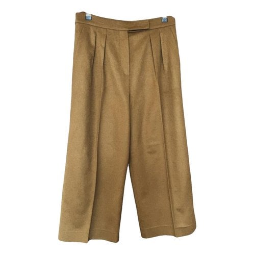 Pre-owned Max Mara Cashmere Trousers In Camel