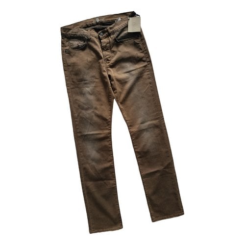 Pre-owned 7 For All Mankind Straight Jeans In Brown