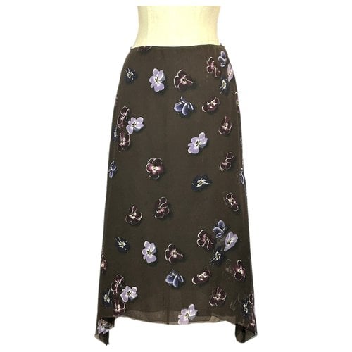 Pre-owned Prada Silk Mid-length Skirt In Brown