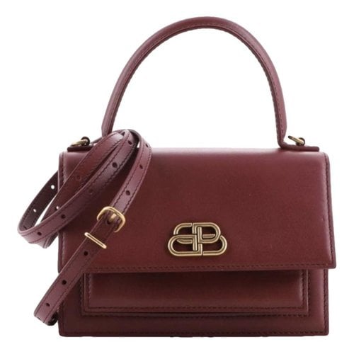 Pre-owned Balenciaga Sharp Leather Handbag In Burgundy