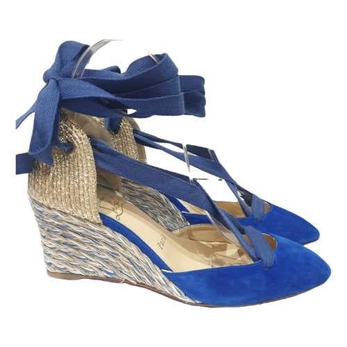 Pre-owned Christian Louboutin Leather Espadrilles In Blue