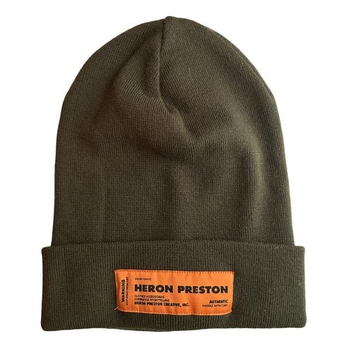 Pre-owned Heron Preston Hat In Khaki