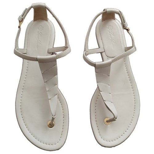 Pre-owned Loro Piana Leather Sandals In White