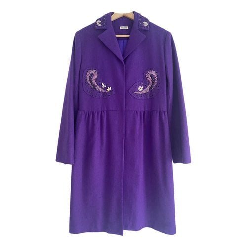 Pre-owned Miu Miu Coat In Purple
