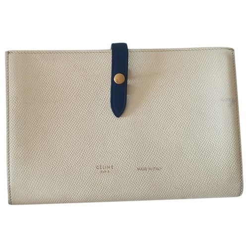 Pre-owned Celine Leather Wallet In White