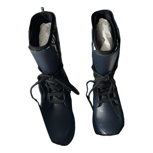 Pre-owned Dior Wellington Boots In Blue
