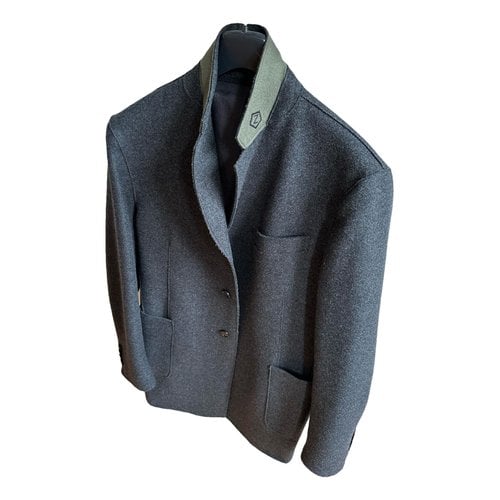 Pre-owned Zegna Wool Coat In Anthracite