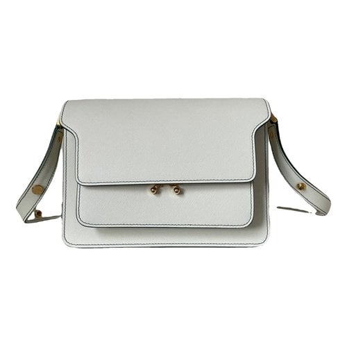 Pre-owned Marni Trunk Leather Crossbody Bag In White