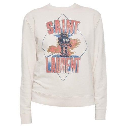 Pre-owned Saint Laurent Sweatshirt In Ecru