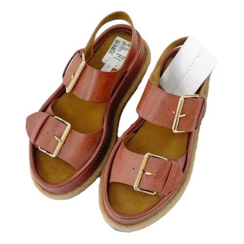 Pre-owned Stella Mccartney Leather Sandal In Brown