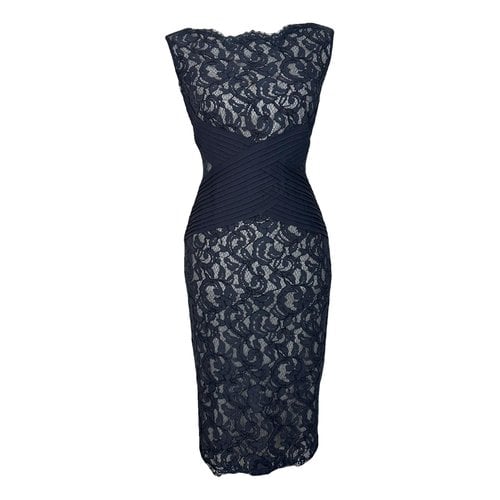 Pre-owned Tadashi Shoji Lace Mid-length Dress In Navy