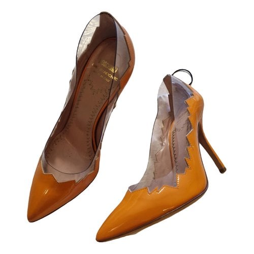 Pre-owned Moschino Cheap And Chic Leather Heels In Orange
