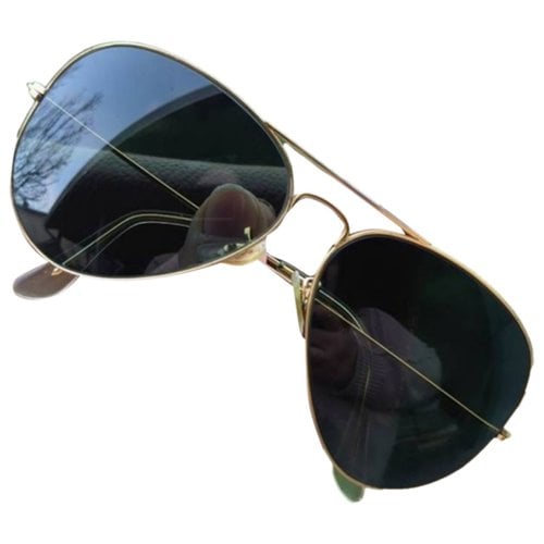 Pre-owned Ray Ban Aviator Sunglasses In Green