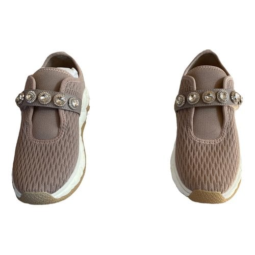Pre-owned Kurt Geiger Cloth Trainers In Beige