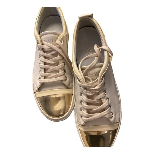 Pre-owned Lanvin Leather Trainers In Beige