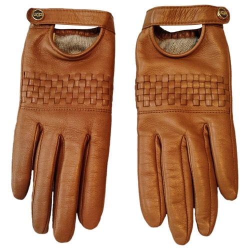 Pre-owned Ugg Leather Gloves In Brown
