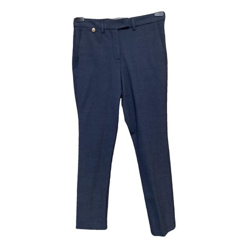 Pre-owned Marella Wool Slim Pants In Blue