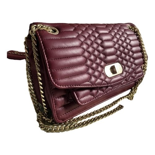 Pre-owned Zadig & Voltaire Ziggy Xl Leather Crossbody Bag In Burgundy
