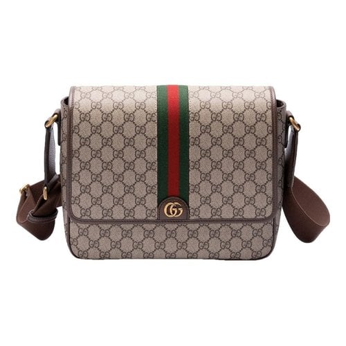 Pre-owned Gucci Ophidia Cloth Satchel In Beige