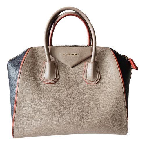 Pre-owned Givenchy Antigona Leather Handbag In Beige