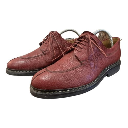 Pre-owned Heschung Leather Lace Ups In Red