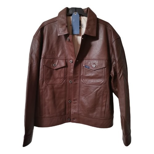 Pre-owned Lee Leather Jacket In Brown