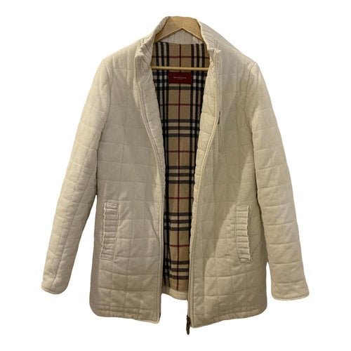 Pre-owned Burberry Coat In White