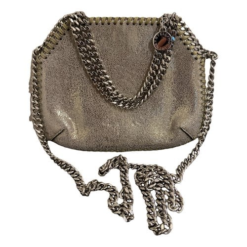 Pre-owned Stella Mccartney Falabella Vegan Leather Crossbody Bag In Silver