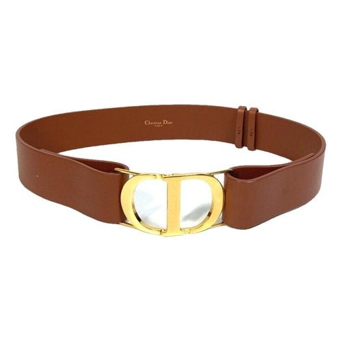 Pre-owned Dior Saddle Leather Belt In Brown