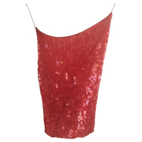 Pre-owned Dkny Silk Vest In Red