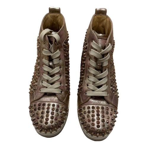 Pre-owned Christian Louboutin Leather Trainers In Metallic