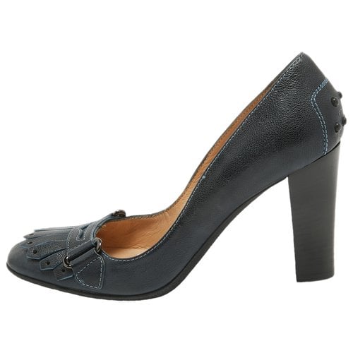 Pre-owned Tod's Leather Heels In Navy
