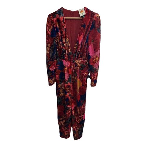 Pre-owned Farm Rio Jumpsuit In Red