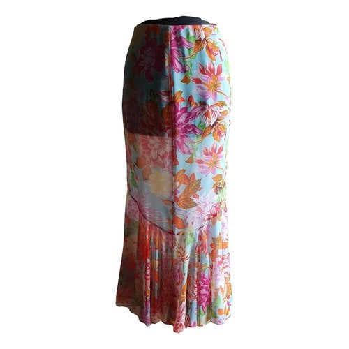 Pre-owned Kenzo Silk Maxi Skirt In Multicolour